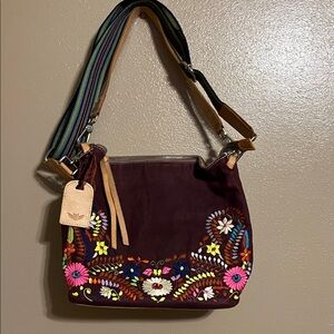 Consuela Floral Embroidered Shoulder Bag - Multicolor